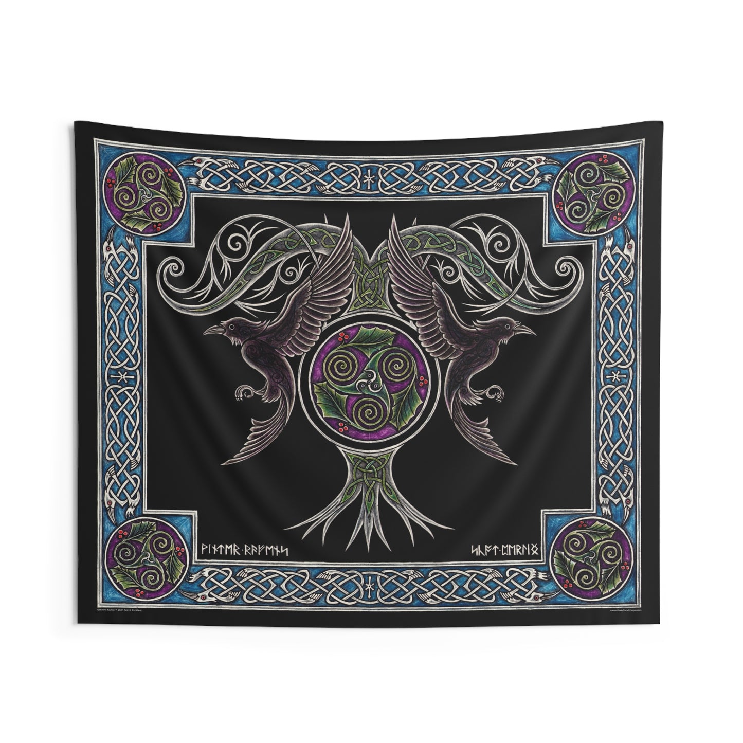 Winter Ravens Indoor Wall Tapestry